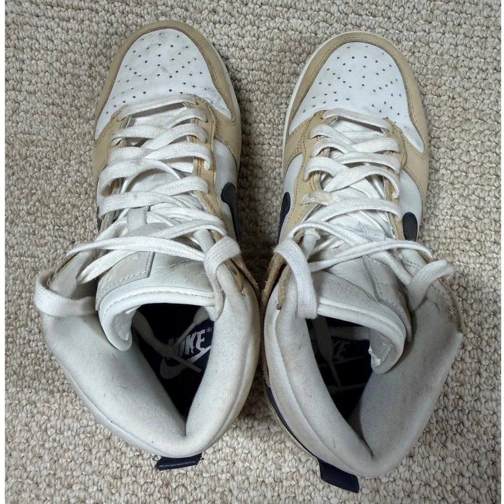 Nike Dunk High PRM Sesame Shoes Womens 7.5 White/Tan DX2044-101 Trainer Sneakers